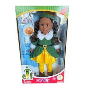 My Life As Elf Doll NEW Christmas 18" African American Brunette Hair Brown Eyes